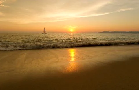 Sailboat Sunset Stock Photos