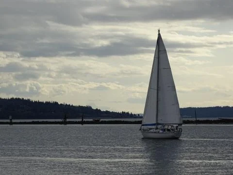 Sailboat Sunset Stock Photos