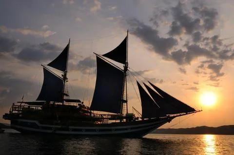 Sailboat sunset Stock Photos