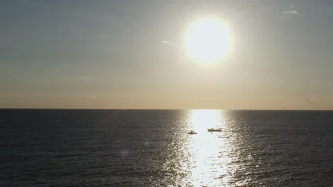 Sailboat Sunset through the reflection Stock Footage 171421543