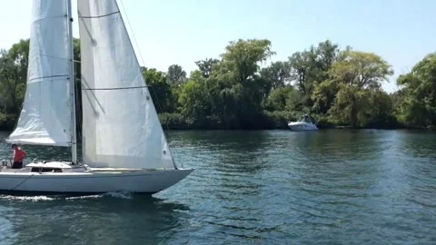 Sailboat in Toronto Canada Stock Footage 249635952