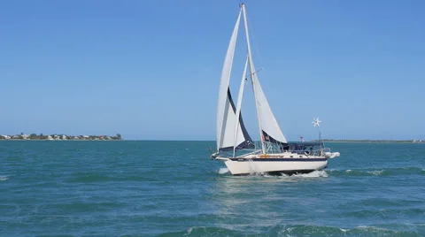 SAILBOAT IN THE TROPICS Stock Footage 63319533