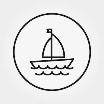 Sailboat. Universal Icon. Vector. Editable Thin line Stock Illustration