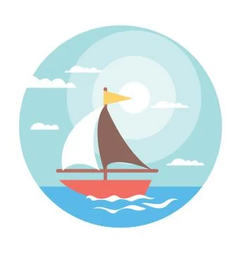 Sailboat Vector Icon Stock Illustration