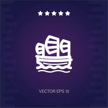Sailboat vector icon Stock Illustration