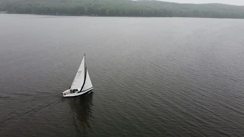 Sailboat On Water Stock Footage 160160964