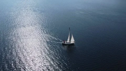 Sailboat on the waters of Lake Como Stock Footage 172155293