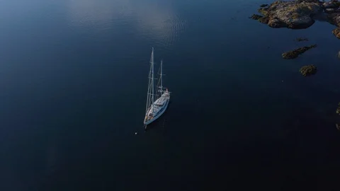 Sailboat on the West Coast Stock Footage 115560907