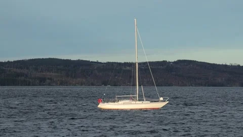 Sailboat without sails Stock Footage 245359869