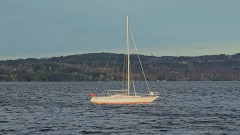 Sailboat without sails Stock Footage 245974264