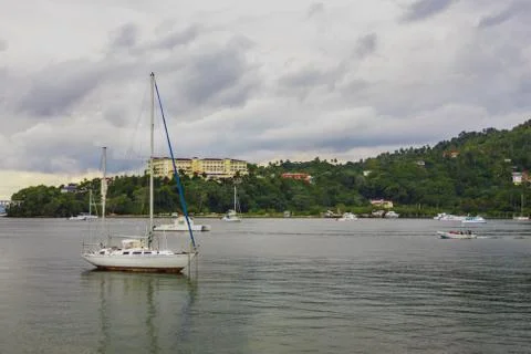 Sailboat without sails Foto stock