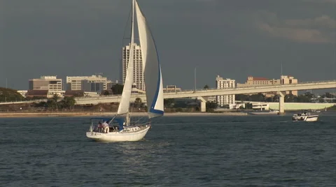 SailboatClose Stock Footage 958971