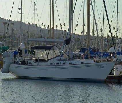 SailBoatinHarbor Stock Footage 46517676