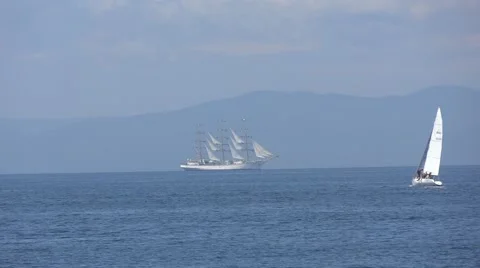 Sailboats in the bay. Vídeo Stock 52816392