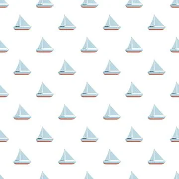 Sailboats creating a seamless nautical pattern Stock Illustration
