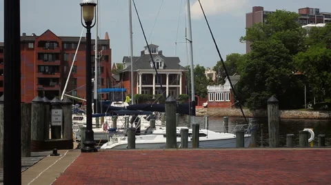 Sailboats at the dock Stock Footage 52995795