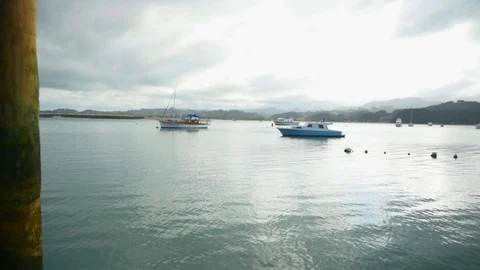 Sailboats from a Dock Stock Footage 111426346