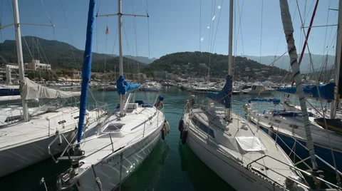 Sailboats Docked. Stock Footage 58800325