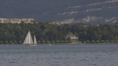 Sailboats in Lake Como Stock Footage 71120931