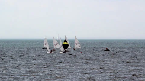 Sailboats on the lake Stock Footage 39883259