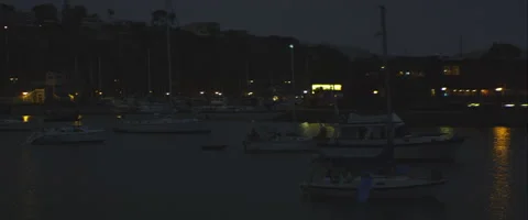 Sailboats at night Stock Footage 46040183
