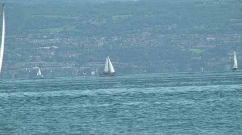 Sailboats passing Stock Footage 801196