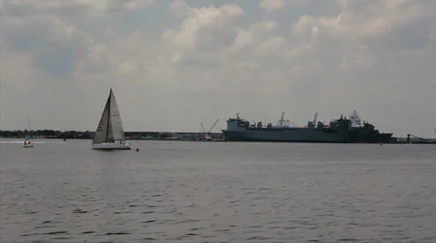 Sailboats passing Stock Footage 52996514