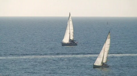 Sailboats in regatta Stock Footage 107121