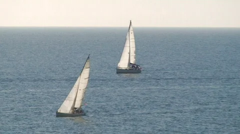 Sailboats in regatta Stock Footage 107130