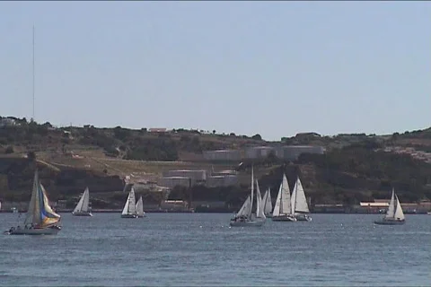 Sailboats in regatta Stock Footage 109268