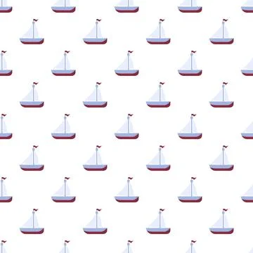 Sailboats repeating pattern creating marine nautical background Stock Illustration