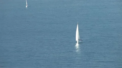 Sailboats on the Sea Stock Footage