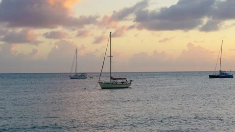 Sailboats At Sunset Stock Footage 305123921