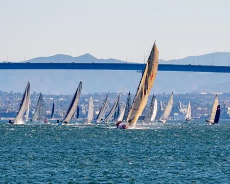 Sailboats in the Wind Stock Photos