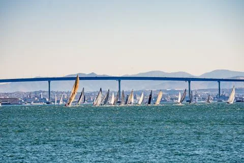 Sailboats in the Wind Stock Photos