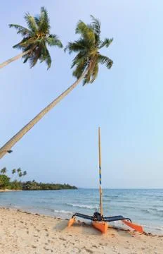 Sailer on beach Stock Photos
