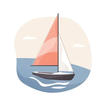 Sailing abstract concept vector illustration. Illustrazione stock