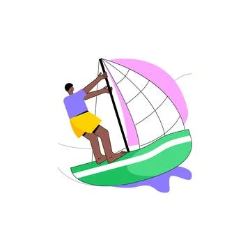Sailing abstract concept vector illustration. Stock Illustration
