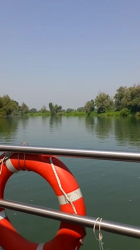 Sailing on the Adda river Stock Footage 314729278