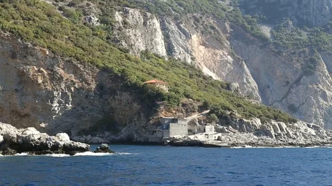 Sailing along the coastline Stock-Footage 87474673