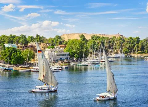 Sailing in Aswan Stock Photos