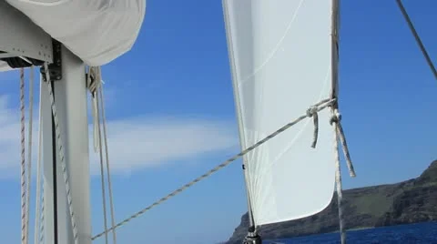 Sailing in atlantic ocean with canvas view Stock Footage 22363398