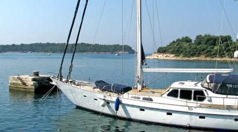 Sailing in the bay Stock Footage 884494