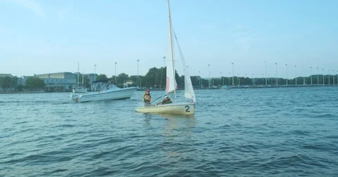 Sailing on the Bay Stock Footage 79216968