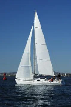 Sailing on the bay Foto stock