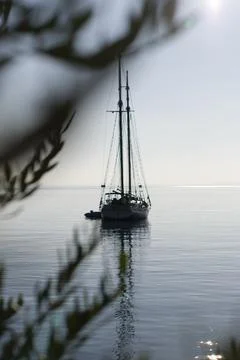 Sailing in the bay Foto stock