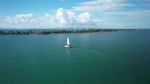 Sailing in Belize on a Catamaran Stock Footage 248925739