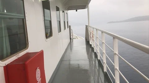 Sailing on a big Ship 4K Cloudy Sea Stock Footage 107832499