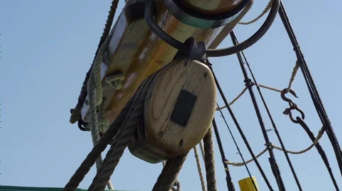 Sailing block on main sail 库存影片 38038221