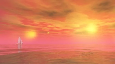 Sailing boat - 3D render Stock Illustration